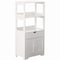 Basicwise Tall Freestanding Wooden Cabinet Organizer, with 2 Open shelves, A drawer and 2 Door Cabinet, White QI004614 - alternate 1